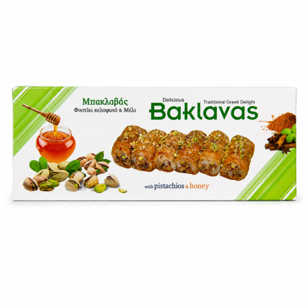 Dulciuri - Baclava cu fistic și miere 130 g | Dor de Grecia