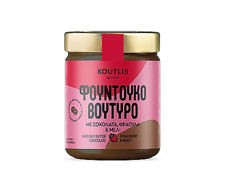 Dulciuri - Cremă de alune de pădure cu ciocolată, căpșuni și miere, Koutlis, 300 g