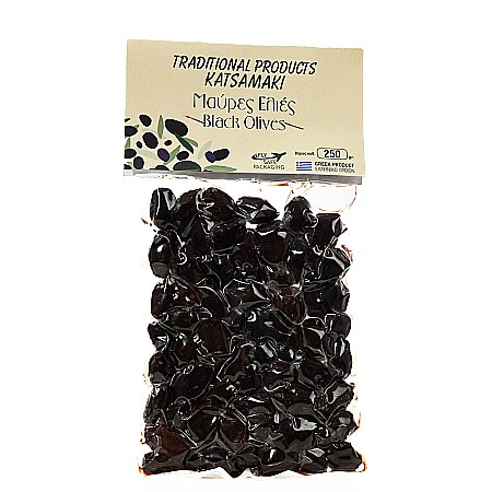 Măsline - Măsline negre, în vid, Katsamaki, 250 g