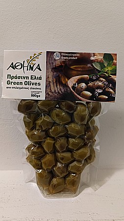 Măsline - Măsline verzi, în vid, Athina, 500 g