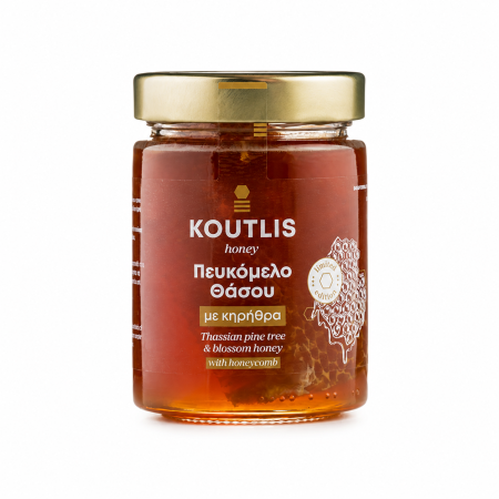 Miere de albine - Miere de pin cu fagure Koutlis 450 g – miere grecească | Dor de Grecia