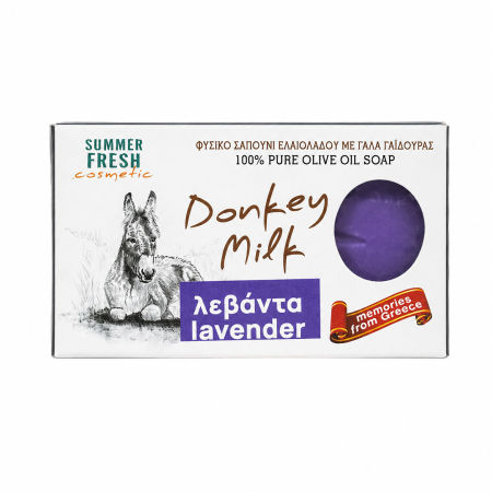 Cosmetice - Săpun cu lapte de măgăriță și parfum de lavandă 100 g | Dor de Grecia