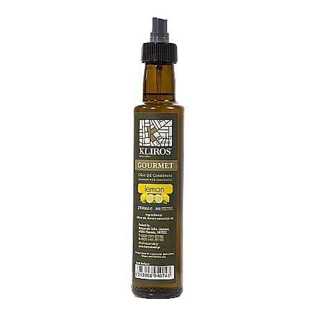 Ulei de măsline - Ulei de măsline aromatizat cu lămâie, Gourmet, Kliros, 250 ml