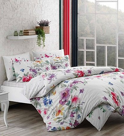 Lenjerii de pat - Lenjerie de pat dublu din bumbac ranforce TAC Blanche