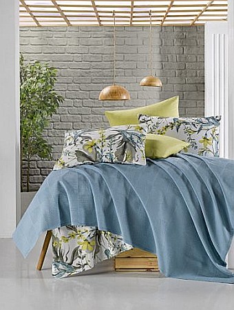 Promotii - Set pat dublu, cuvertura, cearsaf si 2 fete de perna Begenal Ethnic Asya