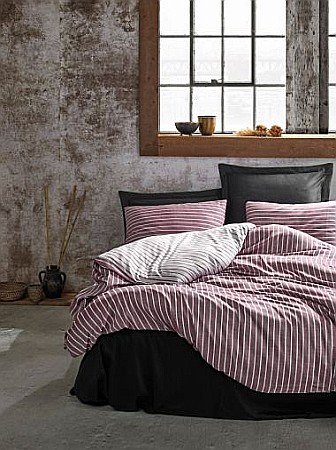 Lenjerii de pat fibra de bambus - Lenjerie de pat dublu bumbac satinat combinat cu bambus Cotton Box , Bamboo Claret Red