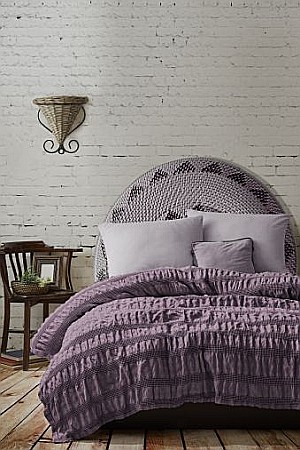 Bumbac - Cuvertura de pat dublu bumbac 100%  Saheser Apollo Damson