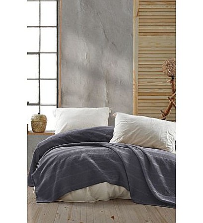 Cuverturi si paturi - Cuvertura de pat dublu bumbac 100%  Viaden Home Leona - Anthracite