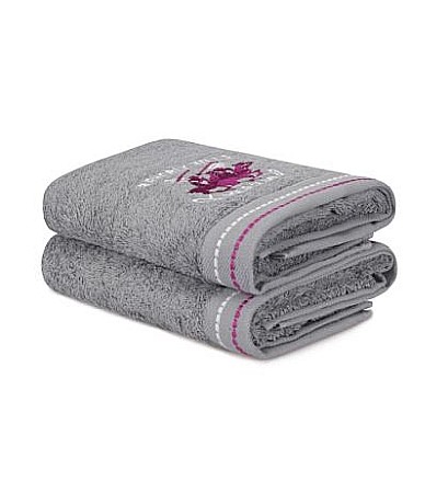 Bumbac - Set 2 prosoape 50x90cm bumbac 100%, Beverly Hills Polo Club 401 Grey