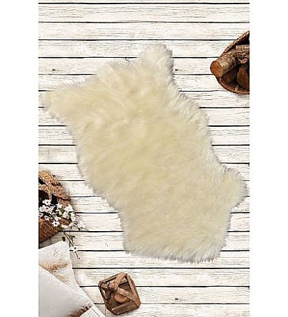 Covorase si seturi de covoare pentru baie - Covoras de baie Chilai Home Peluş - White (80 x 150)
