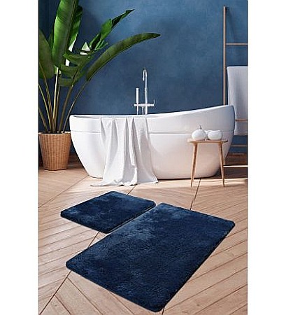 Covorase si seturi de covoare pentru baie - Set covorase de baie 2 piese Chilai Home Havai Dark Blue