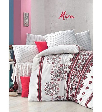 Lenjerii de pat bumbac ranforce - Lenjerie de pat dublu polycotton 100% Victoria Mira