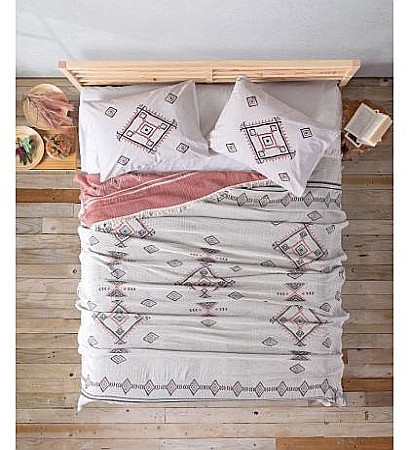 Cuverturi si paturi - Set de pat ( cuvertura, cearsaf si 2 fete de perna) King bumbac 100% Cotton Box, Edwin Cinnamon