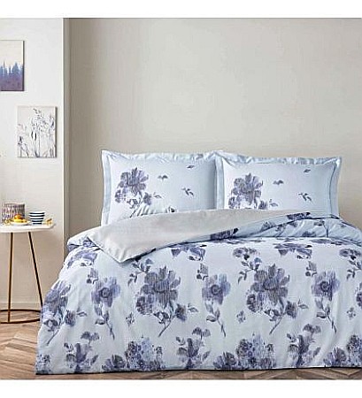 Lenjerii de pat - Lenjerie de pat dublu premium din bumbac satinat deluxe 100% TAC, Hannie