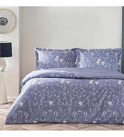 Lenjerii de pat - Lenjerie de pat dublu premium din bumbac satinat deluxe 100% TAC, Jeanne