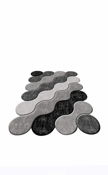 Covor Modern, Antiderapant, Rotunjit, Gri,80x150cm,120x180cm [1]