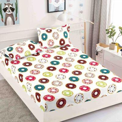 Husa de pat cu elastic din Bumbac Finet + 2 Fete de Perna- Gogosele [1]