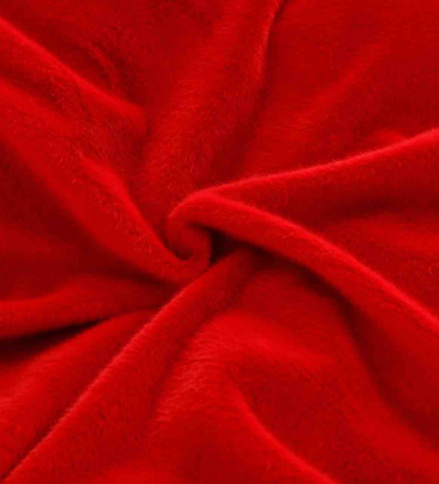 Lenjerie de pat, cu Broderie, Cocolino tip Blăniță Iepure, 2 Persoane, 6 Piese, cu ELASTIC -Rosu [2]