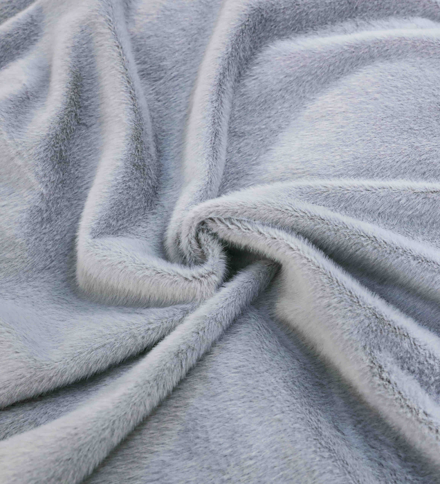 Lenjerie de pat, cu Broderie, Cocolino tip Blăniță Iepure, 2 Persoane, 6 Piese, cu ELASTIC - Gri Deschis [2]