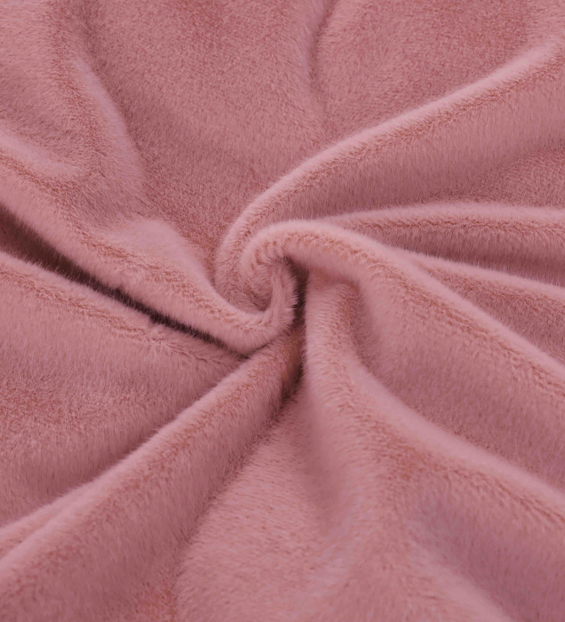 Lenjerie de pat, cu Broderie, Cocolino tip Blăniță Iepure, 2 Persoane, 6 Piese, cu ELASTIC -Roz [2]