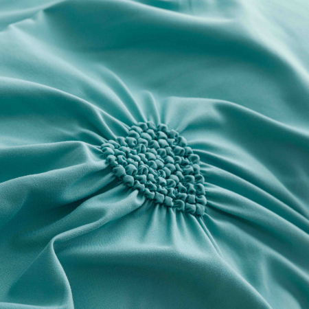 Lenjerie Pat Dublu, Bumbac Soft Touch, 6 piese, cu Pliuri Brodate - Verde Menta [2]