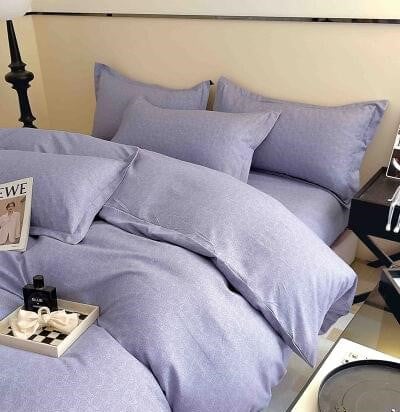 Bumbac Tip Finet Cu Elastic - Lenjerie Pat Dublu din Bumbac Tip Finet, cu Elastic, 6 Piese - Imprimeu Elegant