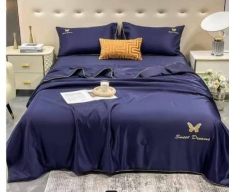 Oferta speciala  2 Lenjeri  de pat dublu Eleganta de LUX, 4 piese, cu Pilota cu Matase ,Verde si Mov [1]