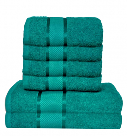 Set 6 Prosoape, Bumbac 100% - Set 6 Prosoape, Bumbac 100%, Turcoaz, 400g/m²,