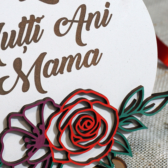 Decoratiune rotunda de 8 martie cu mesaj personalizat [2]