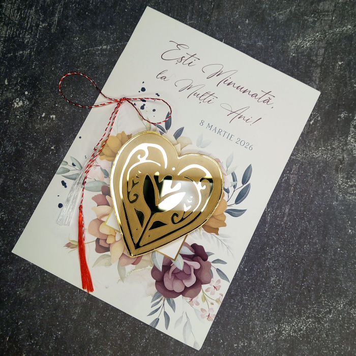 Felicitare cu decoratiune acrilica oglinda-aur [3]