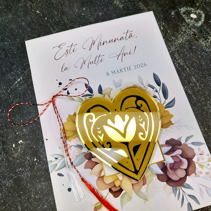 Felicitare cu decoratiune acrilica oglinda-aur [2]