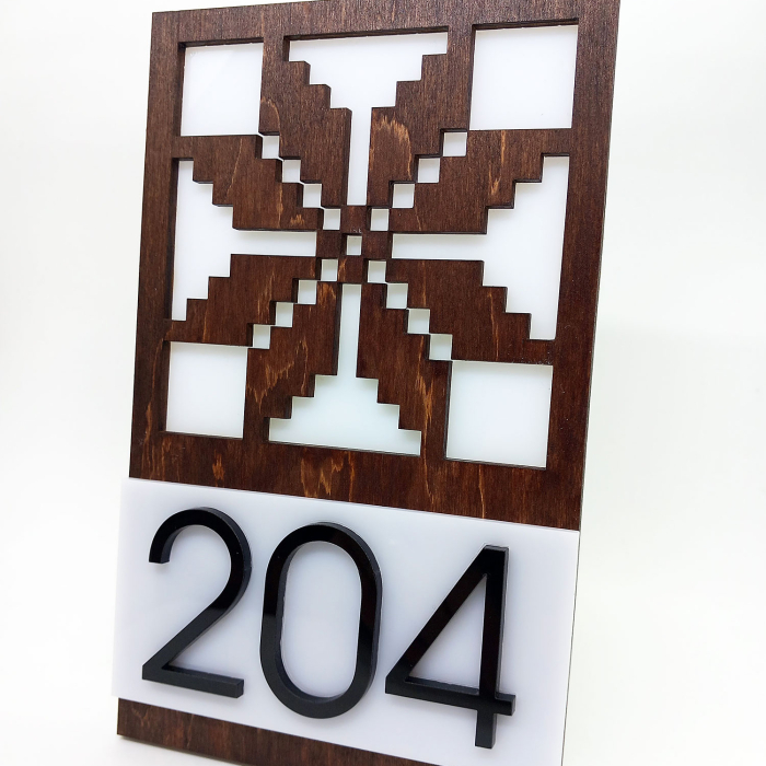 Placuta indicator pentru camera din lemn si plexiglas - Traditional [4]