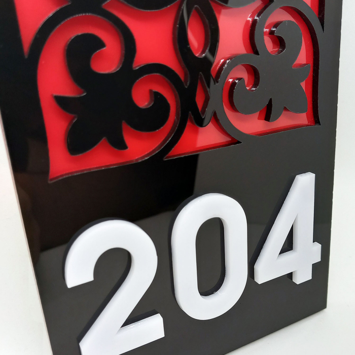 Placuta indicator pentru camera plexiglas - Floral [3]