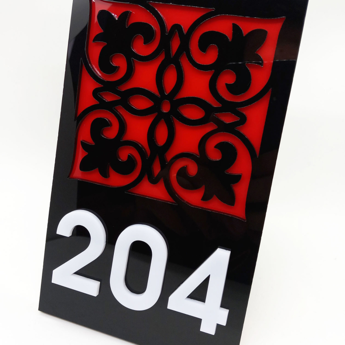 Placuta indicator pentru camera plexiglas - Floral [5]