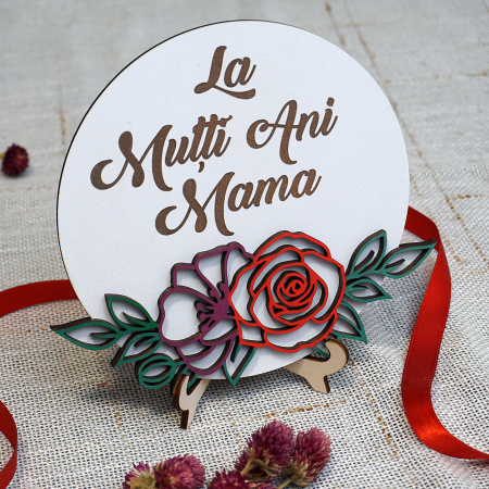 Martisoare - 8 Martie - Decoratiune rotunda de 8 martie cu mesaj personalizat