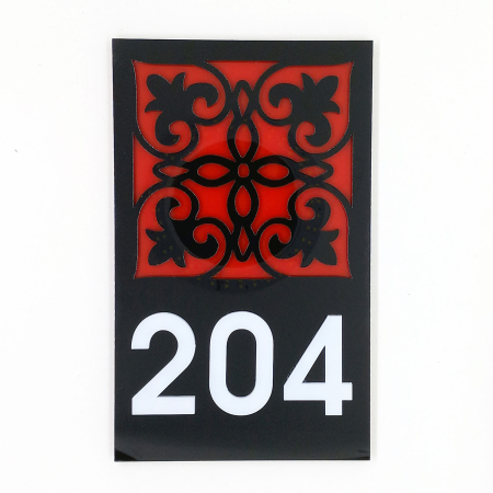 Semnalistica - Placuta indicator pentru camera plexiglas - Floral