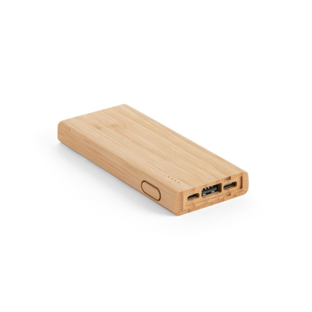OUTDOORA - Accesorii camping - Power Bank 5000 mAh din bambus cu încărcare wireless – Personalizabil | OUTDOORA