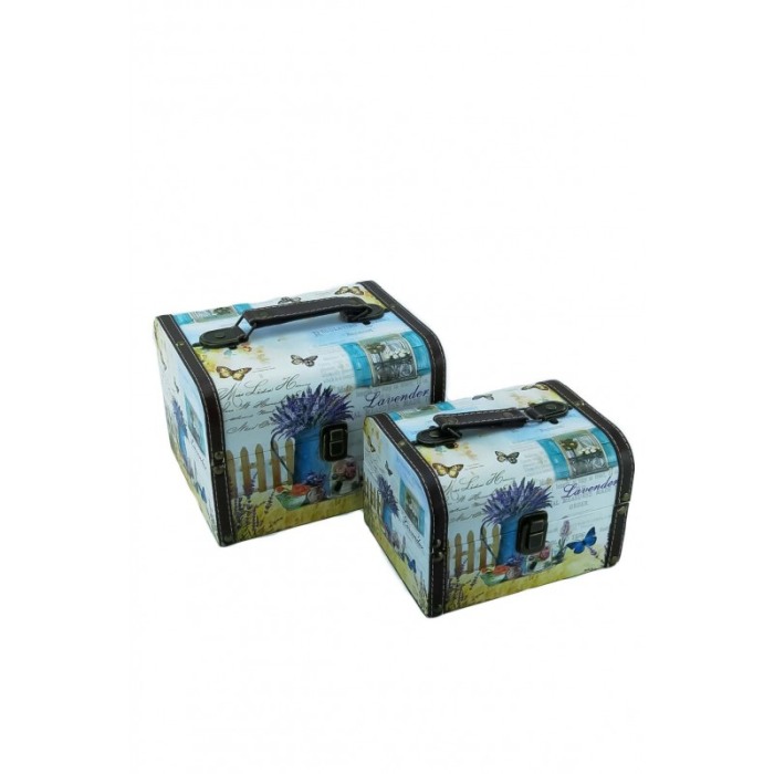 2 cutii Double Coffer pentru depozitare bijuterii sau obiecte pretioase,dimensiuni diferite,materiale de calitate,design cu flor [1]
