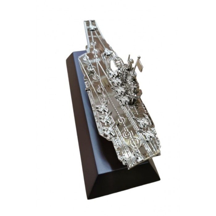 Accesoriu decorativ Metal Desk Battleship, tip macheta nava de lupta, din lemn masiv si otel, 21x8 cm [5]