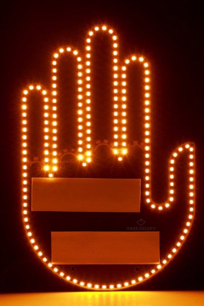 Accesoriu LED FlashHand Doty®, in forma de mana, cu telecomanda, 4 gesturi, de atentionare, pentru masina sau alte spatii, design creativ [3]