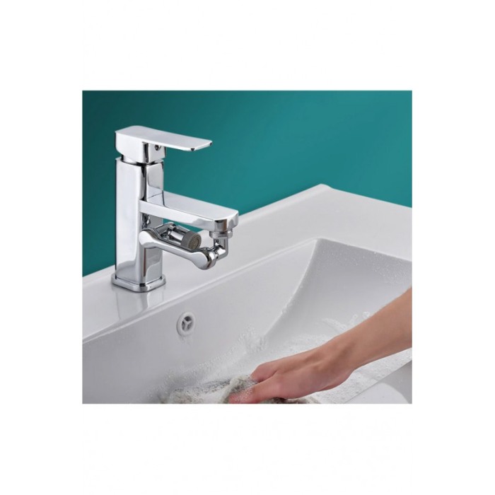 Adaptor apa baterie universal Splash Head, rotativ pivotant in orice directie, functie economizo, argintiu, Doty [4]