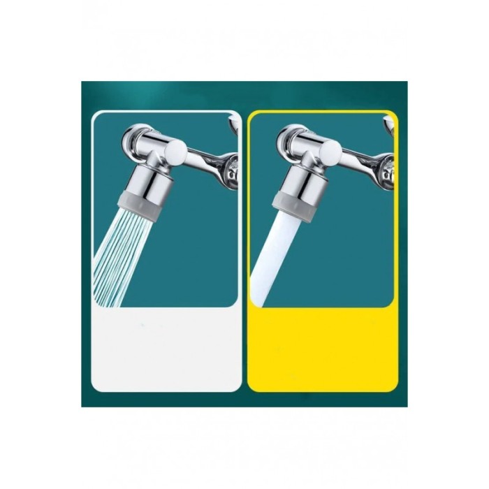 Adaptor apa baterie universal Splash Head, rotativ pivotant in orice directie, functie economizo, argintiu, Doty [2]