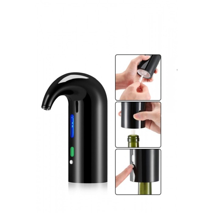 Aerator electric pentru vin Electric Pouring, reincarcabil, design elegant, USB inclus, negru [8]