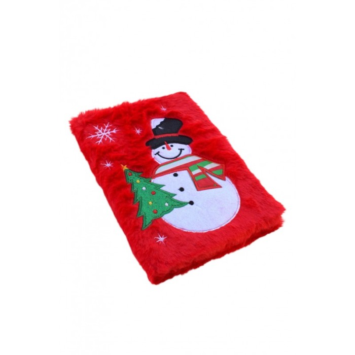 Agenda cadou cu tematica ChristmasGift Doty®, husa imblanita rosie, placuta la atingere, cu imaginea lui unui om de zapada [3]