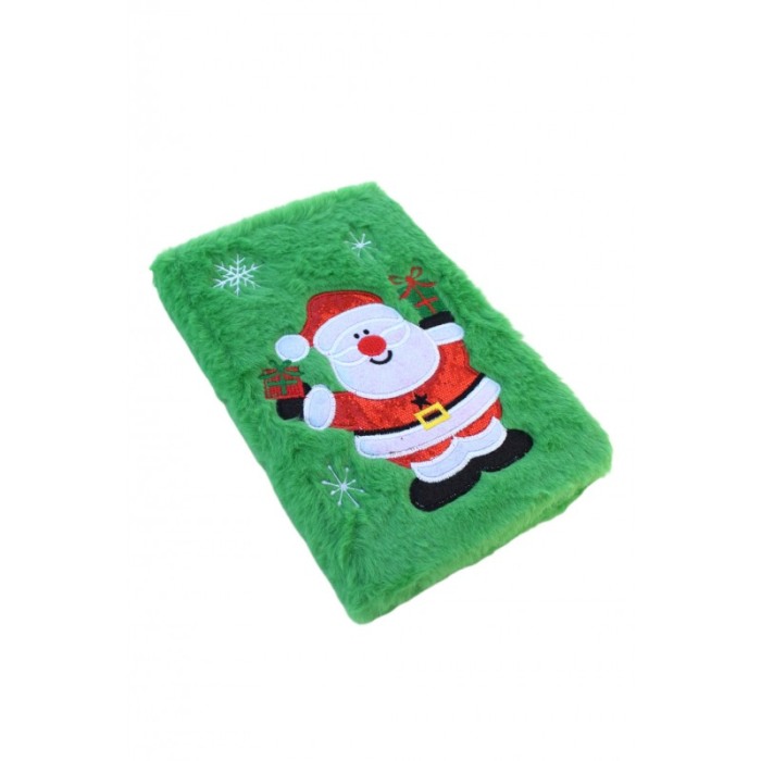 Agenda cadou cu tematica ChristmasGift Doty®, husa imblanita verde, placuta la atingere, cu imaginea lui Mos Craciun [4]
