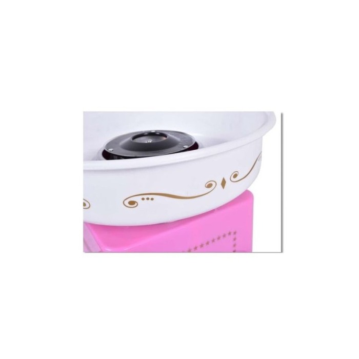 Aparat de facut vata pe bat PinkCandy Maker, 450W, cu dozator pentru zahar si 10 bete din bambus, roz [6]