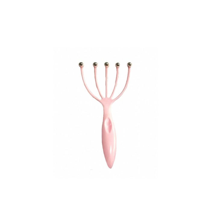 Aparat de masaj capilar FiveFingers, tip spatula, usor de utilizat,manual, roz [6]