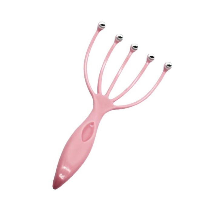 Aparat de masaj capilar FiveFingers, tip spatula, usor de utilizat,manual, roz [3]