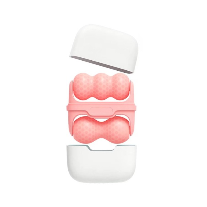 Aparat de masaj IceRejuven Doty®, facial si anticelulitic, cu 2 capete V si W, cu gheata, babypink [1]
