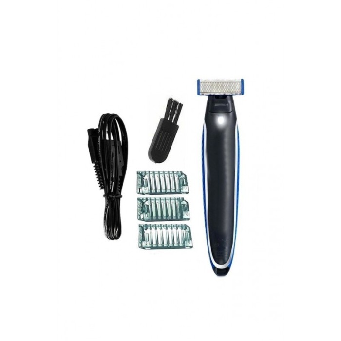 Aparat de ras electric pentru barba EdgesCut, taie, contureaza si rade cu micro precizie,otel inoxidabil, 3 capete de tuns  1 mm [4]